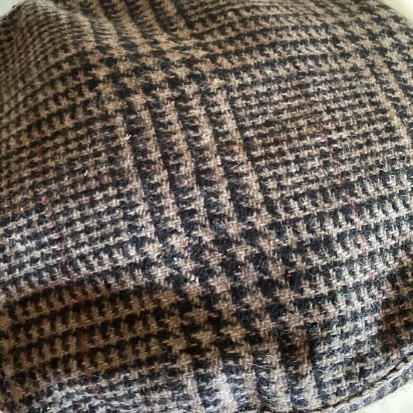 Beige Black Lake of the Isles Newsboy Cabbie Hat Tweed Wool Size M - Picture 2 of 6